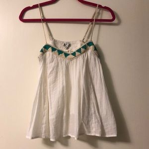 White American Eagle Beaded Tank-top
